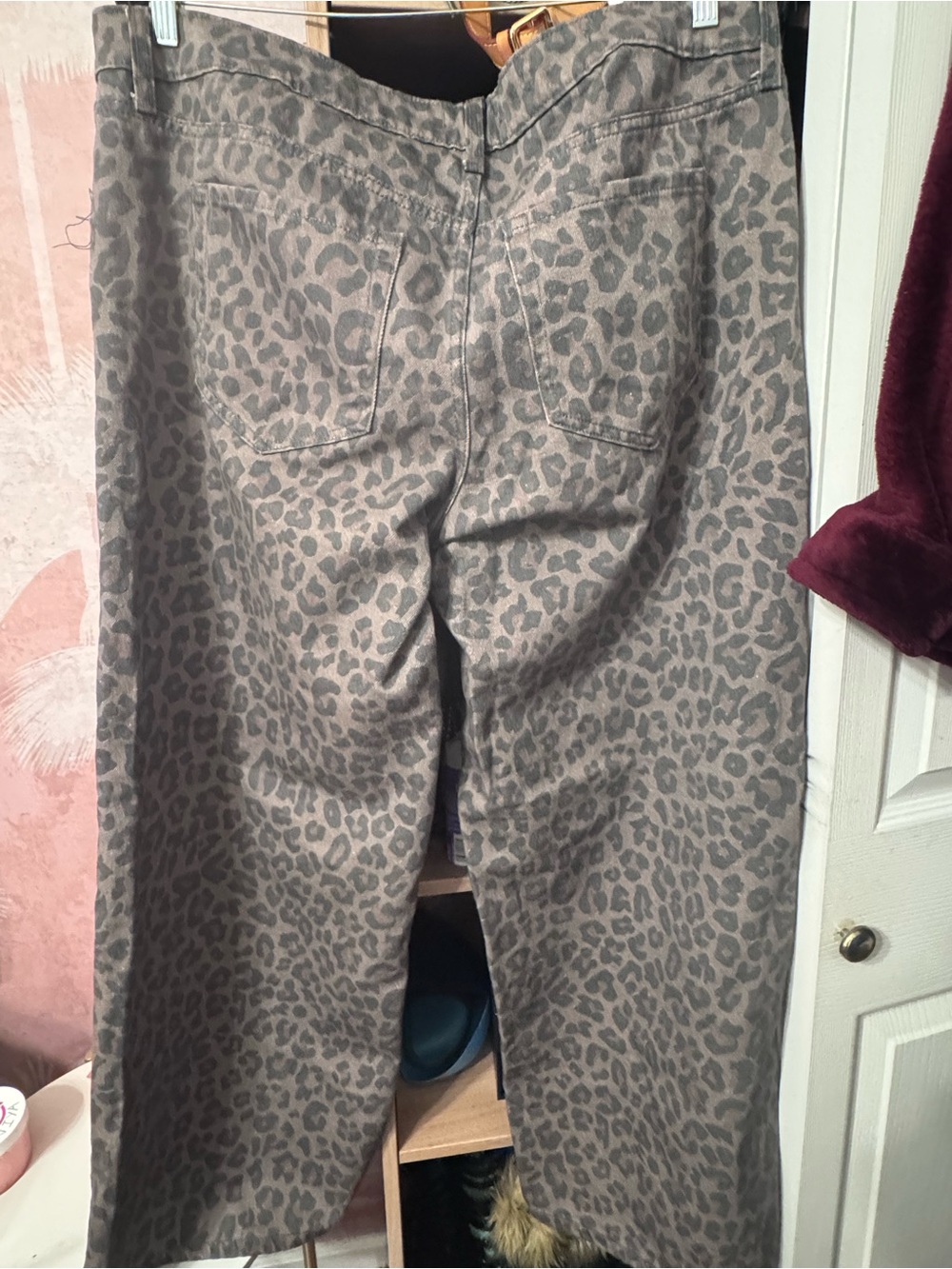 wild fable Taupe Leopard Print Wide-Leg Jeans - Picture 2 of 3